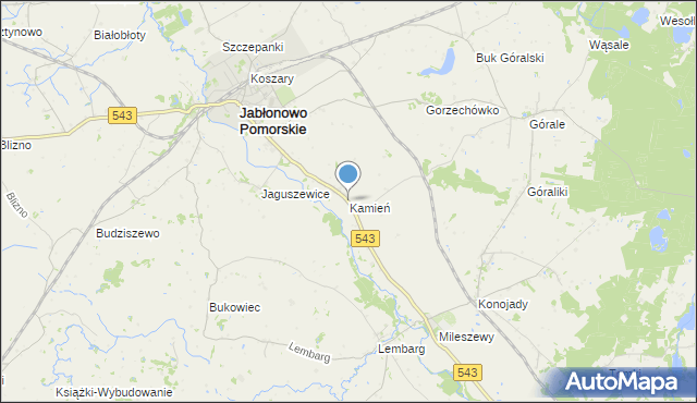 mapa Kamień, Kamień gmina Jabłonowo Pomorskie na mapie Targeo